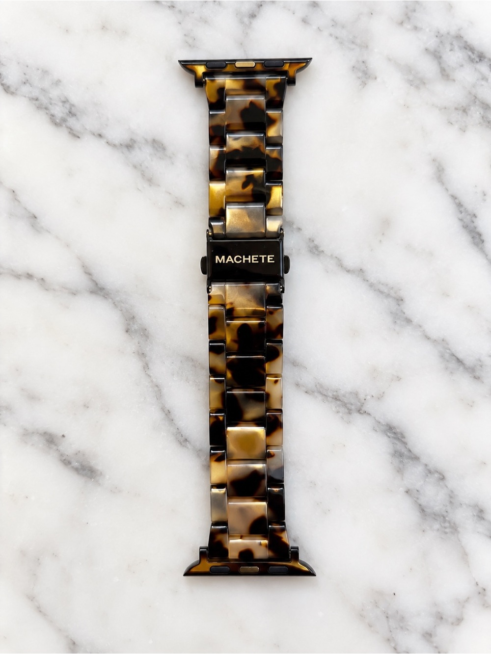 Machete Black Tortoiseshell Link Apple Watch Band - Sleek Replacement